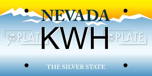 KWH Nevada License Plate