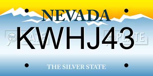 KWHJ43 Nevada License Plate