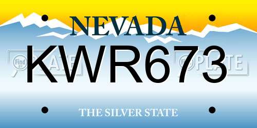 KWR673 Nevada License Plate