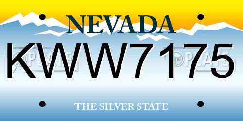 KWW7175 Nevada License Plate