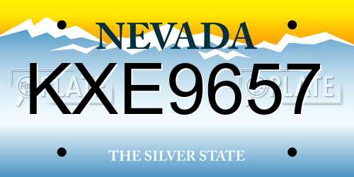 KXE9657 Nevada License Plate