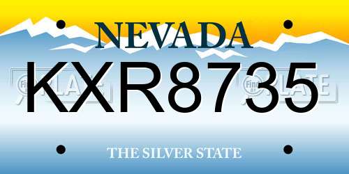 KXR8735 Nevada License Plate