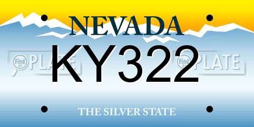 KY322 Nevada License Plate