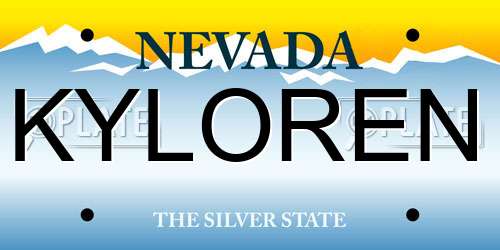 KYLOREN Nevada License Plate