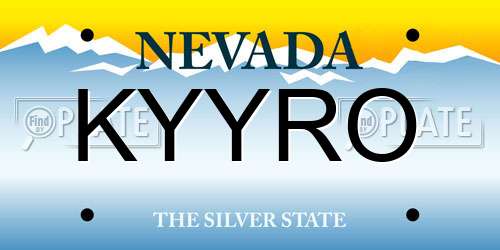 KYYRO Nevada License Plate