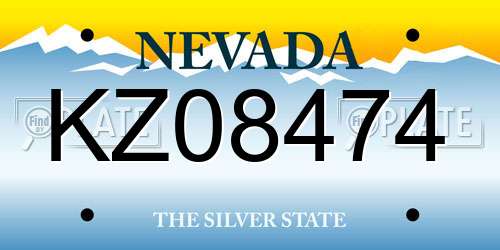 KZ08474 Nevada License Plate