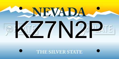 KZ7N2P Nevada License Plate