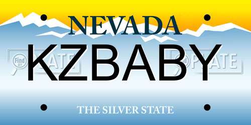 KZBABY Nevada License Plate
