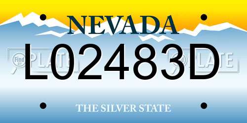 L02483D Nevada License Plate