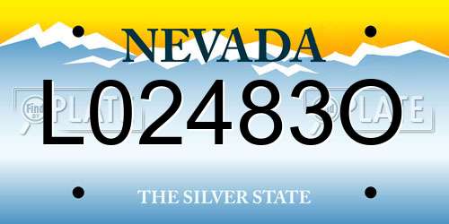 L02483O Nevada License Plate