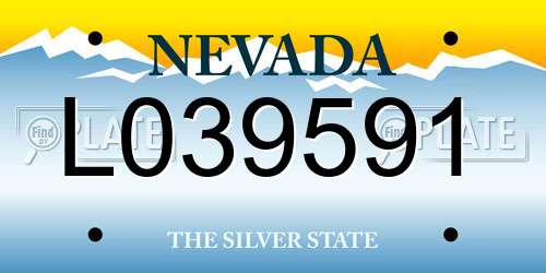 L039591 Nevada License Plate