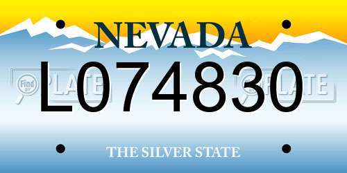 L074830 Nevada License Plate