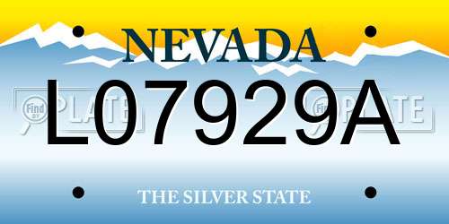 L07929A Nevada License Plate