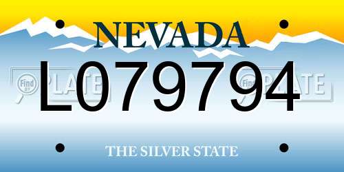L079794 Nevada License Plate