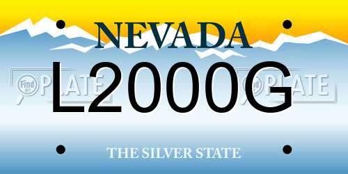 L2000G Nevada License Plate