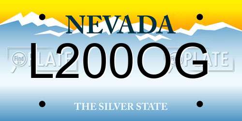 L200OG Nevada License Plate