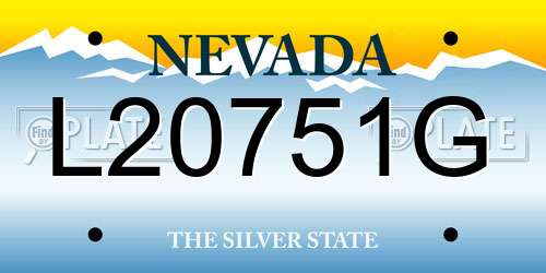 L20751G Nevada License Plate