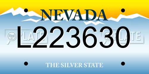 L223630 Nevada License Plate