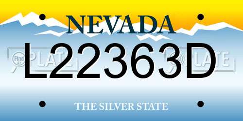 L22363D Nevada License Plate
