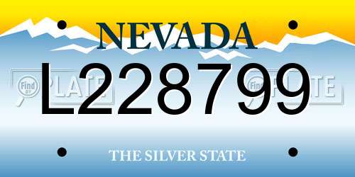 L228799 Nevada License Plate