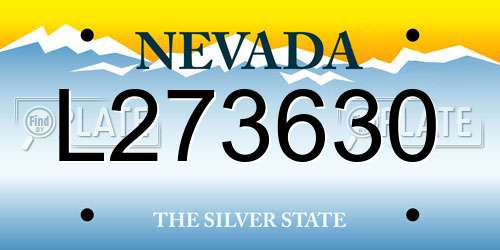L273630 Nevada License Plate