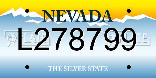 L278799 Nevada License Plate