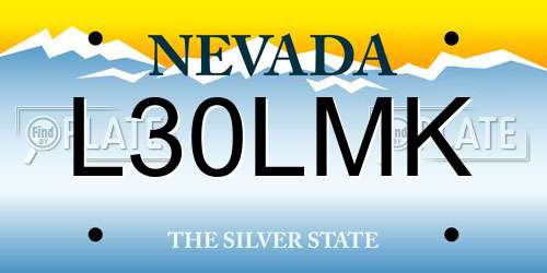 L30LMK Nevada License Plate