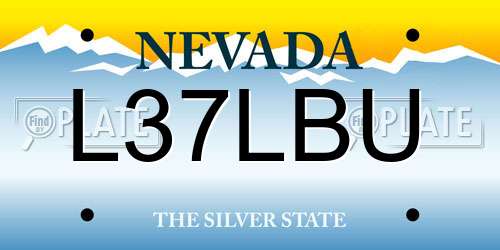 L37LBU Nevada License Plate