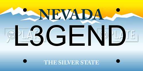 L3GEND Nevada License Plate