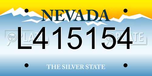 L415154 Nevada License Plate
