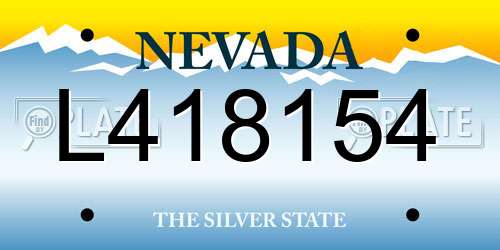 L418154 Nevada License Plate