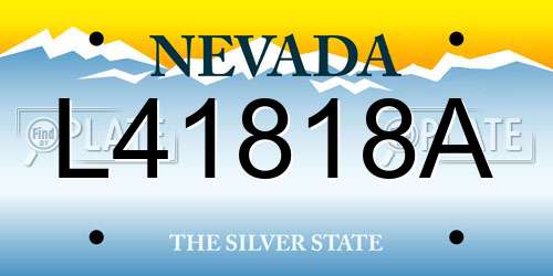 L41818A Nevada License Plate