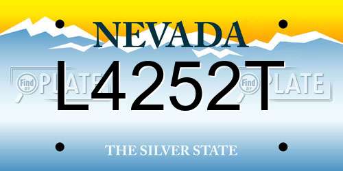 L4252T Nevada License Plate