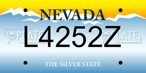 L4252Z Nevada License Plate
