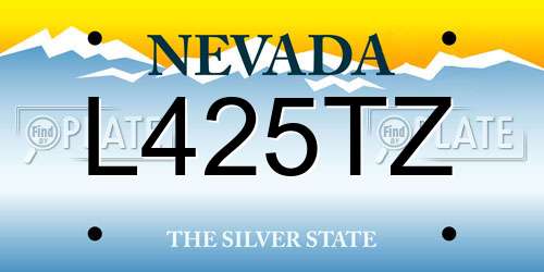 L425TZ Nevada License Plate