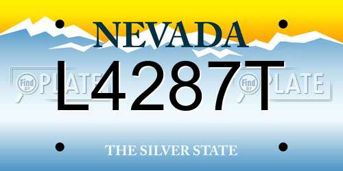 L4287T Nevada License Plate