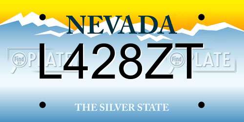L428ZT Nevada License Plate