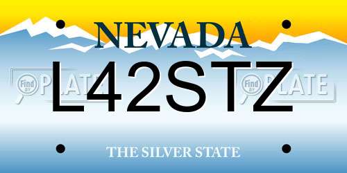 L42STZ Nevada License Plate