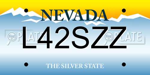 L42SZZ Nevada License Plate
