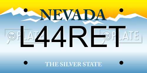 L44RET Nevada License Plate