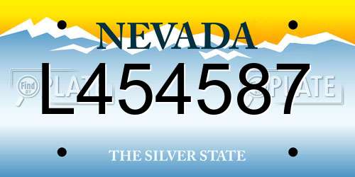 L454587 Nevada License Plate