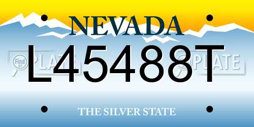 L45488T Nevada License Plate