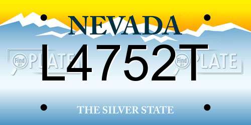 L4752T Nevada License Plate
