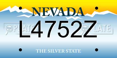 L4752Z Nevada License Plate