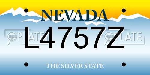 L4757Z Nevada License Plate