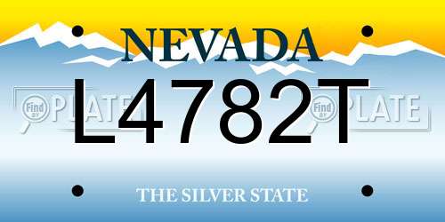 L4782T Nevada License Plate