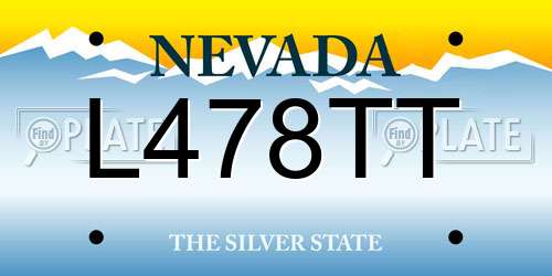 L478TT Nevada License Plate