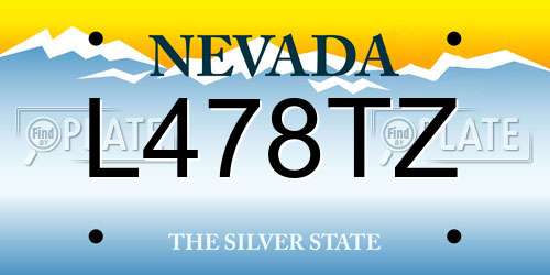 L478TZ Nevada License Plate