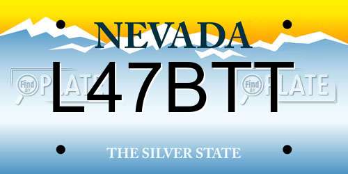 L47BTT Nevada License Plate