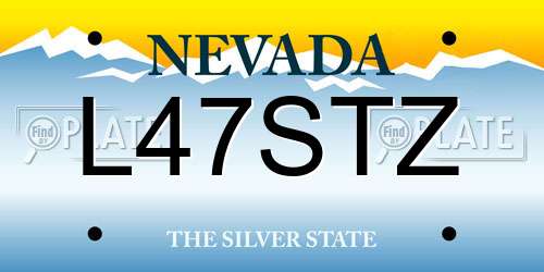 L47STZ Nevada License Plate